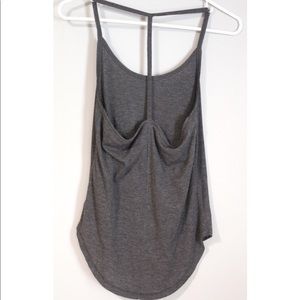 ❌SOLD❌ We The Free Charcoal T-Back Tank w/ Raw Hem